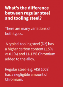 Difference between regular and tooling steel